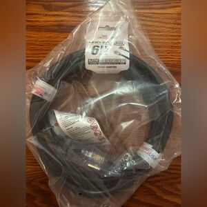 Heavy Duty 6ft Black Extension Cord Indoor Outdoor